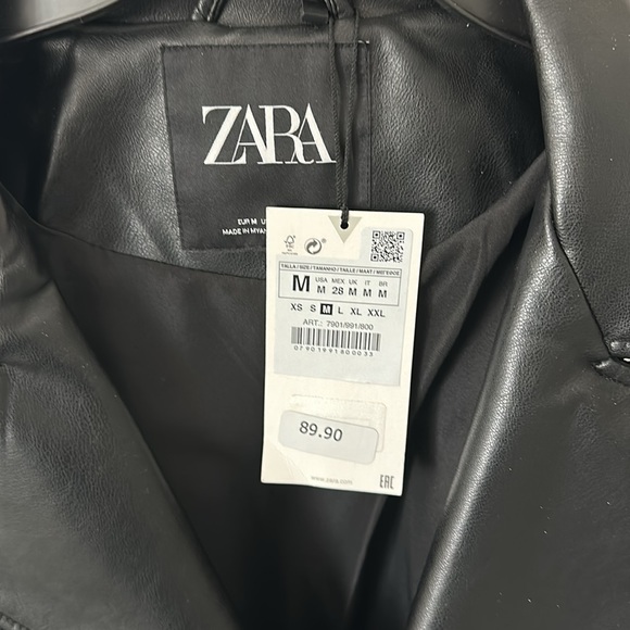 NWT Zara faux leather jacket size M - Picture 2 of 6